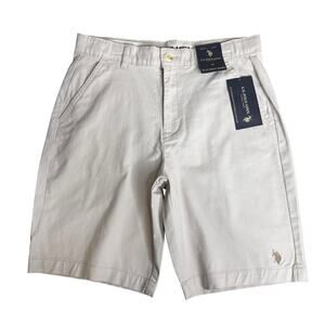 U.S. Polo Assn Flat Front Stone Twill Hartford Short Boys Size 18 Shorts Pockets